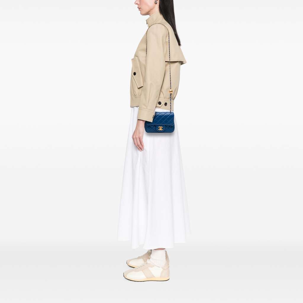 Chanel Mini Square Classic Lambskin Pearl Crush Single Flap - Image 11