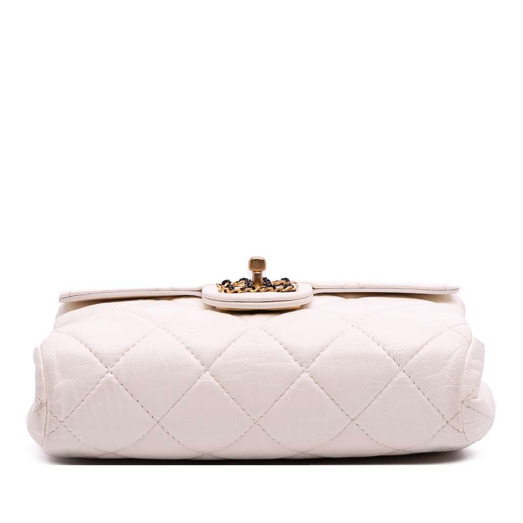 Chanel CC Quilted Aged Calfskin Accordion Flap - Image 6