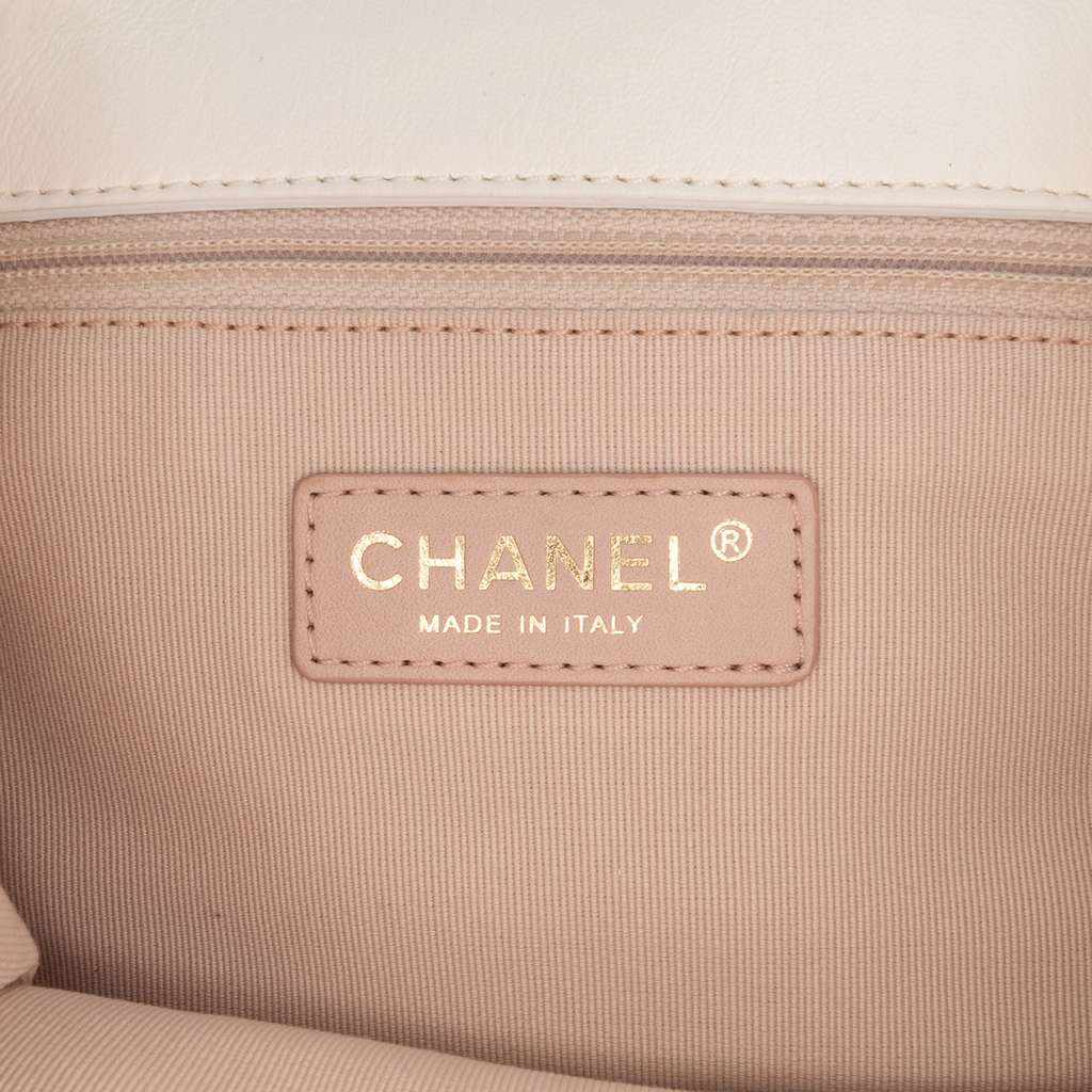 Chanel CC Quilted Aged Calfskin Accordion Flap - Side view