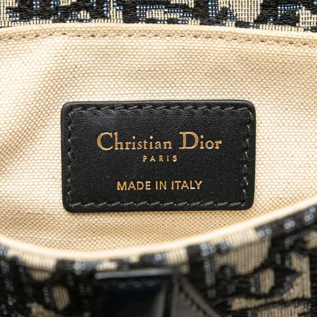 Dior Mini Oblique Canvas Saddle Bag Blue Canvas Very good - Box View