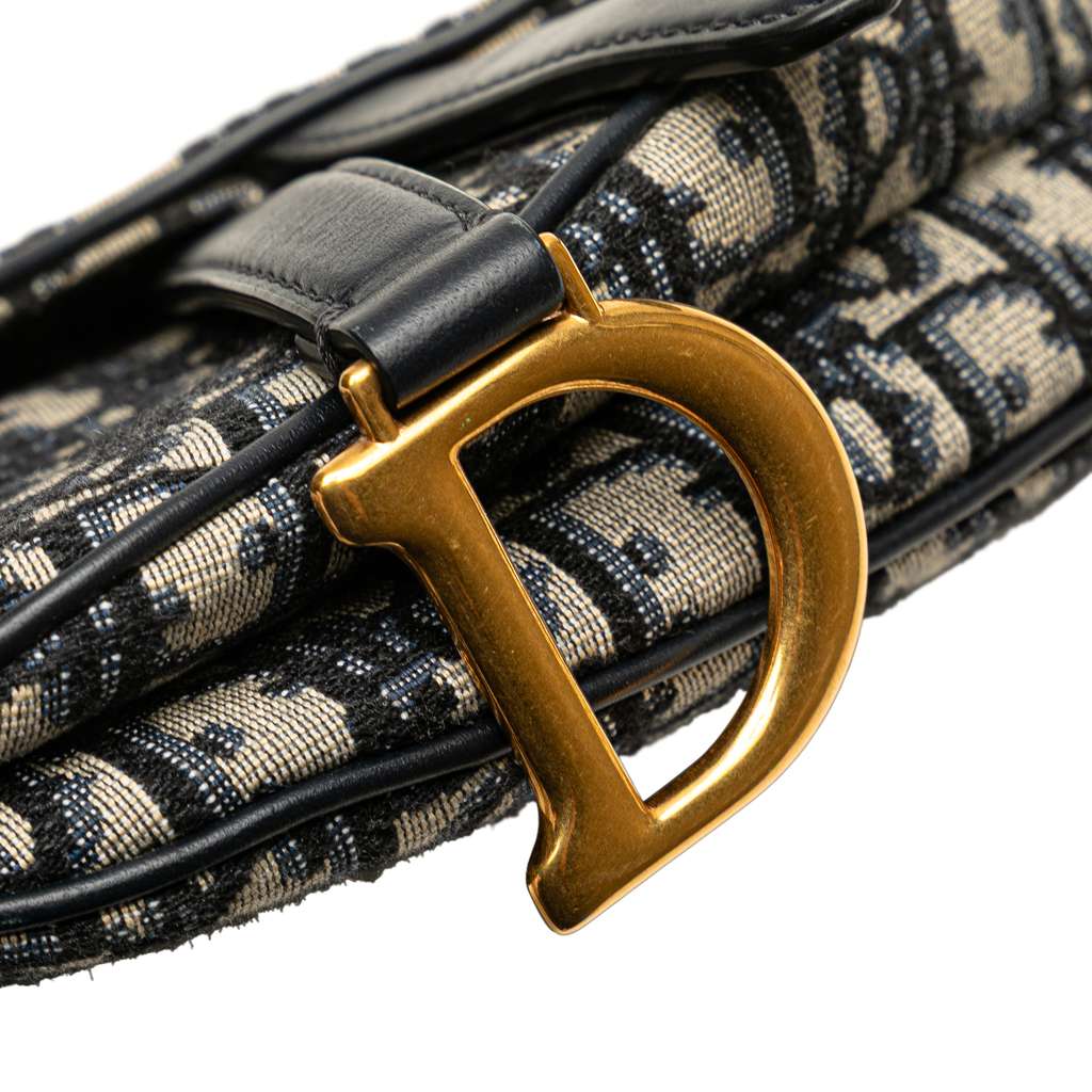 Dior Mini Oblique Canvas Saddle Bag - Image 10