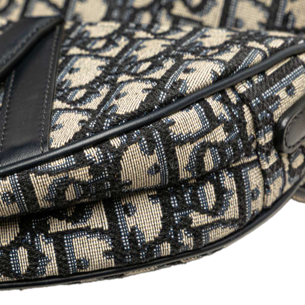 Dior Mini Oblique Canvas Saddle Bag - Image 11