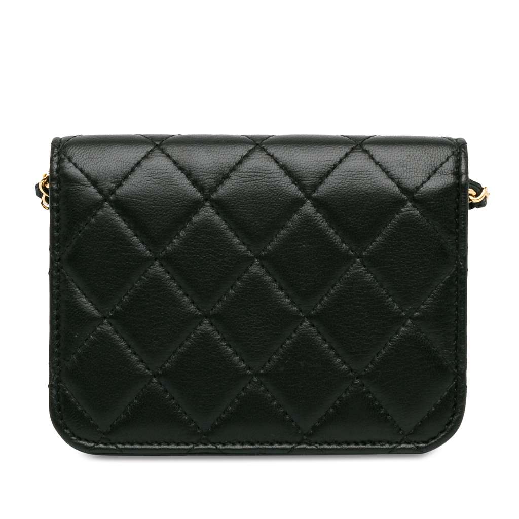 Chanel Lambskin Zirconium Clutch With Chain - 3