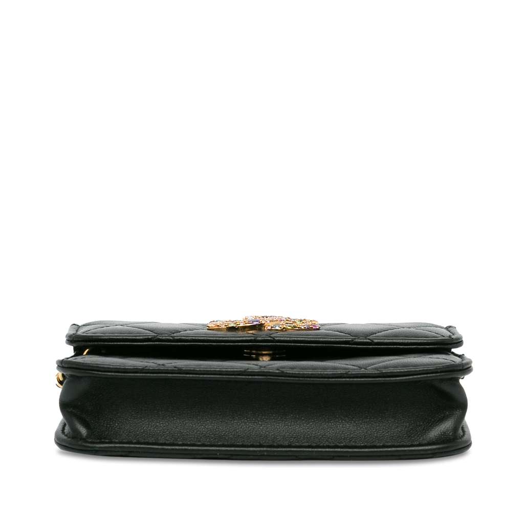 Chanel Lambskin Zirconium Clutch With Chain - 4