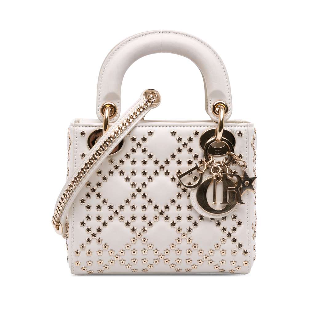 Dior Mini Lambskin Cannage Lucky Star Studded Lady Dior