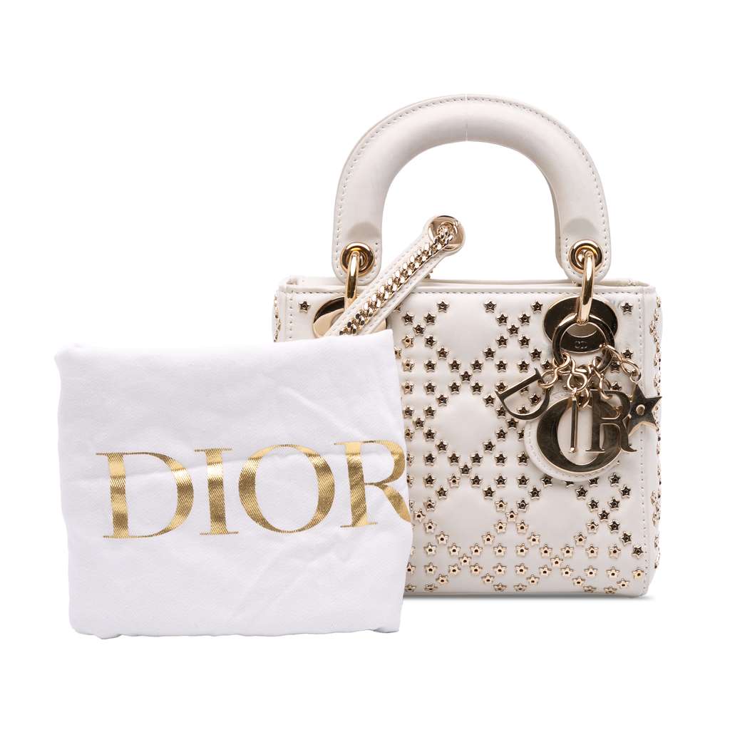Dior Mini Lambskin Cannage Lucky Star Studded Lady Dior - Image 12
