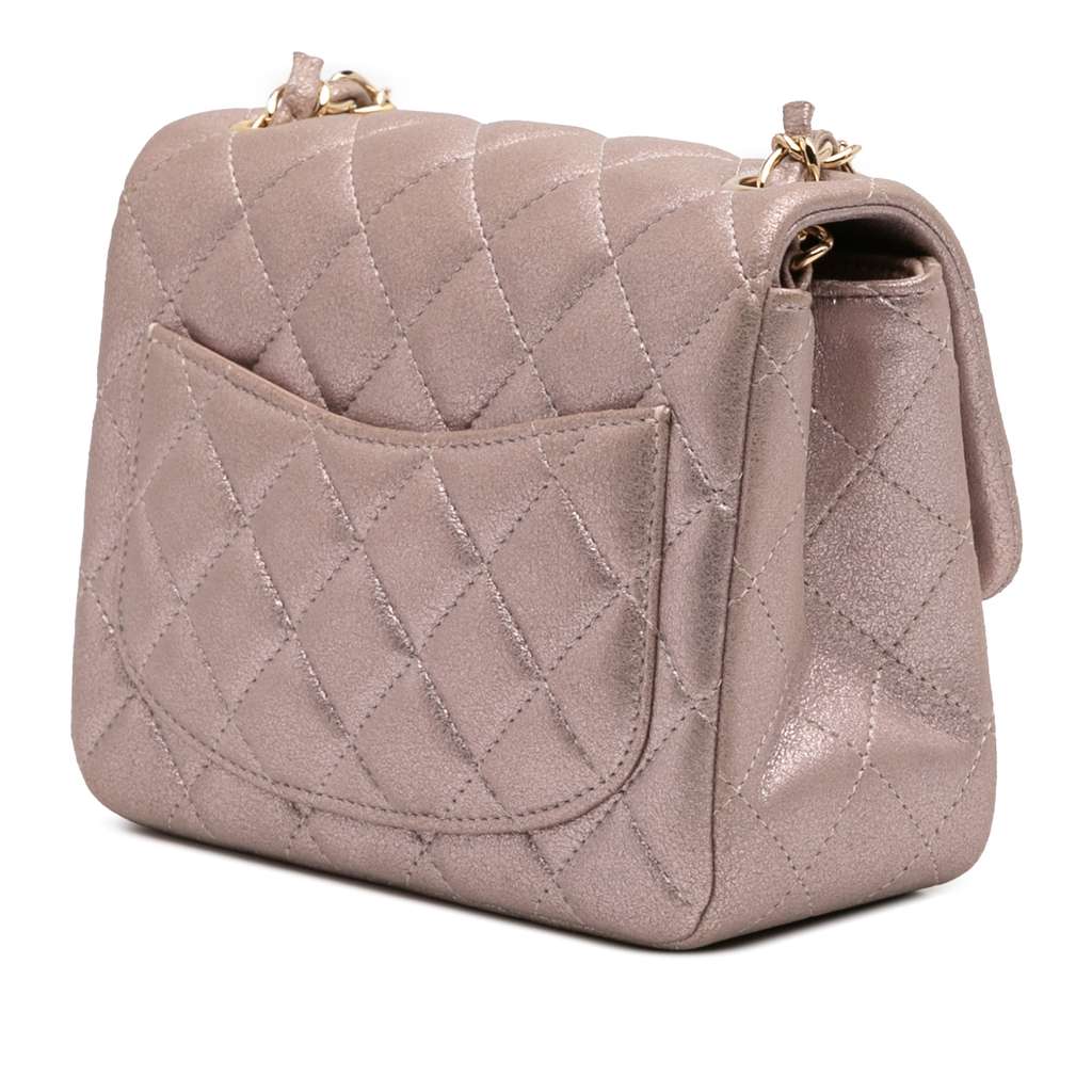 Chanel Mini Square Classic Iridescent Calfskin Single Flap - Back view