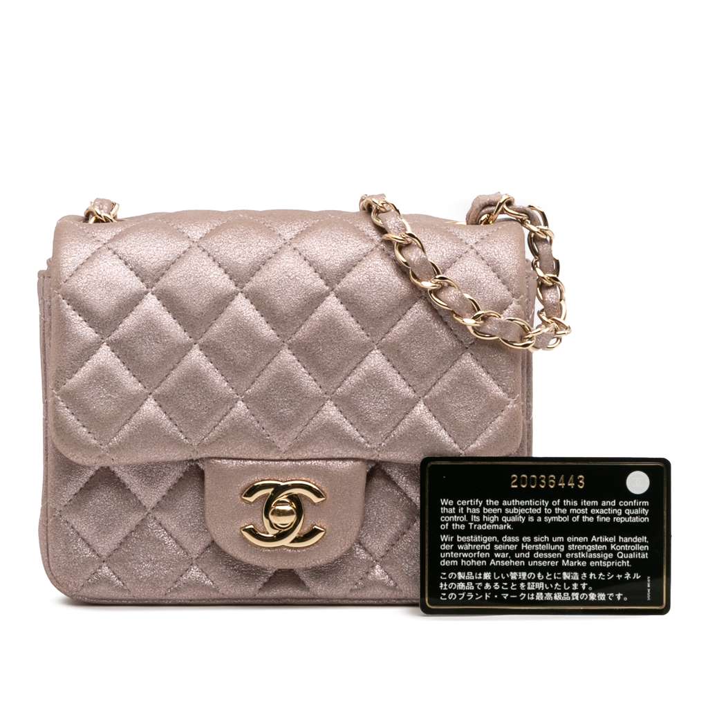 Chanel Mini Square Classic Iridescent Calfskin Single Flap - Image 14