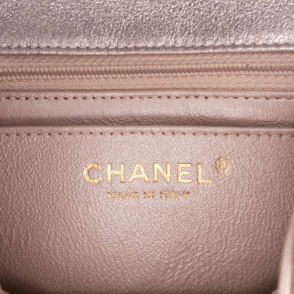 Chanel Mini Square Classic Iridescent Calfskin Single Flap - Side view