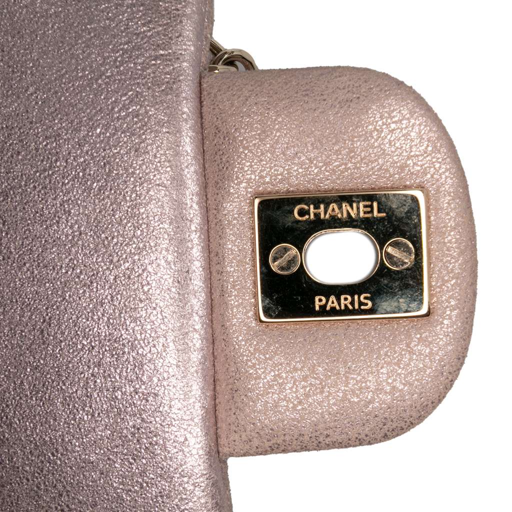 Chanel Mini Square Classic Iridescent Calfskin Single Flap - Detail 2
