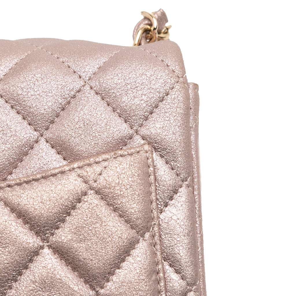 Chanel Mini Square Classic Iridescent Calfskin Single Flap - Image 12