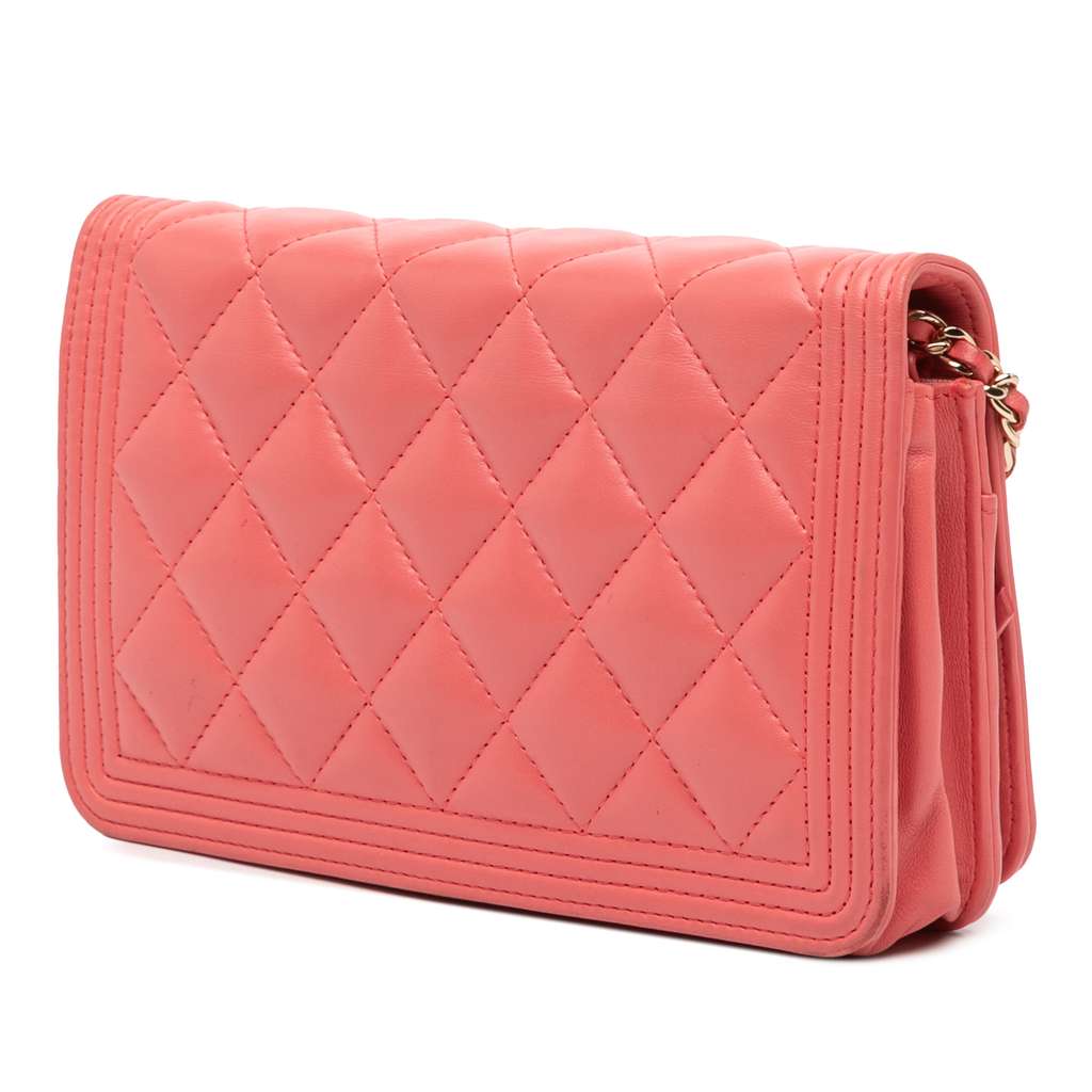 Chanel Lambskin Boy Wallet On Chain - Back view