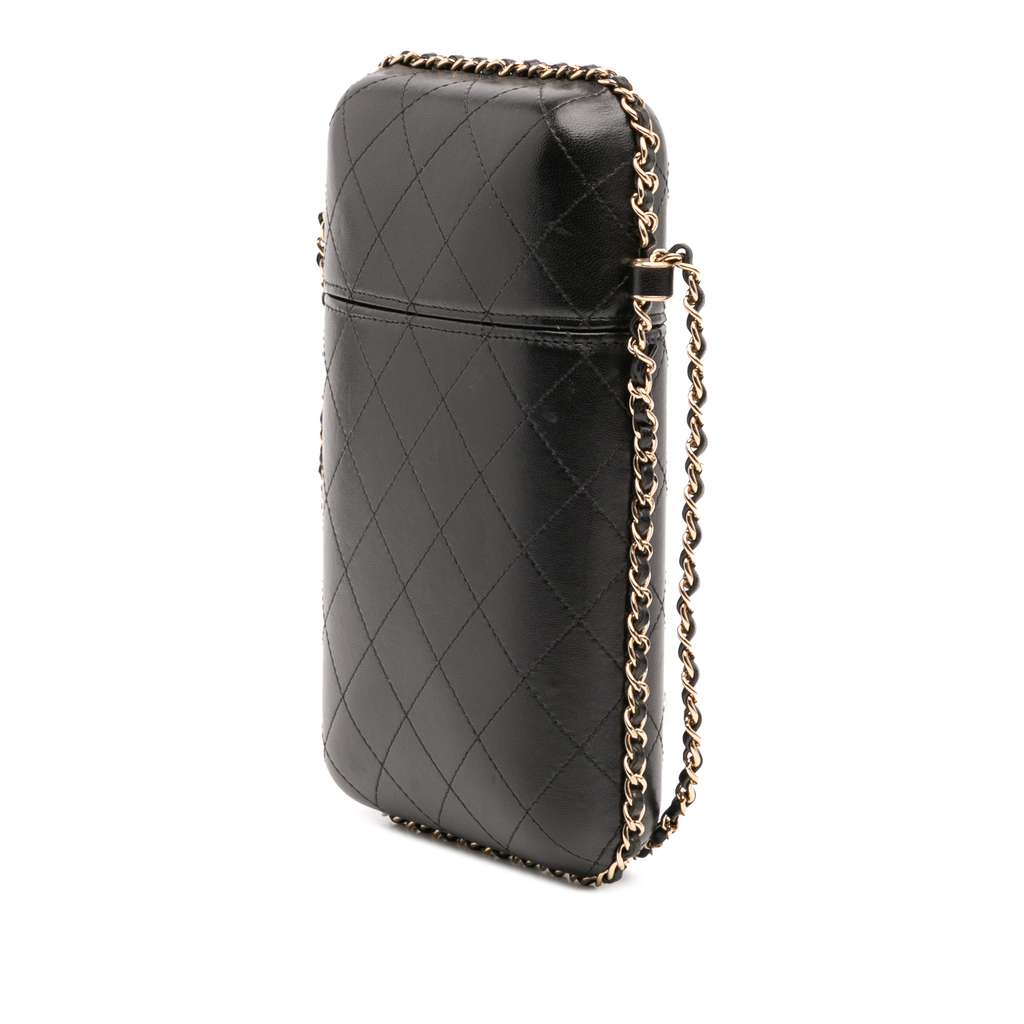 Chanel CC Quilted Lambskin Chain Around Phone Holder - Back view