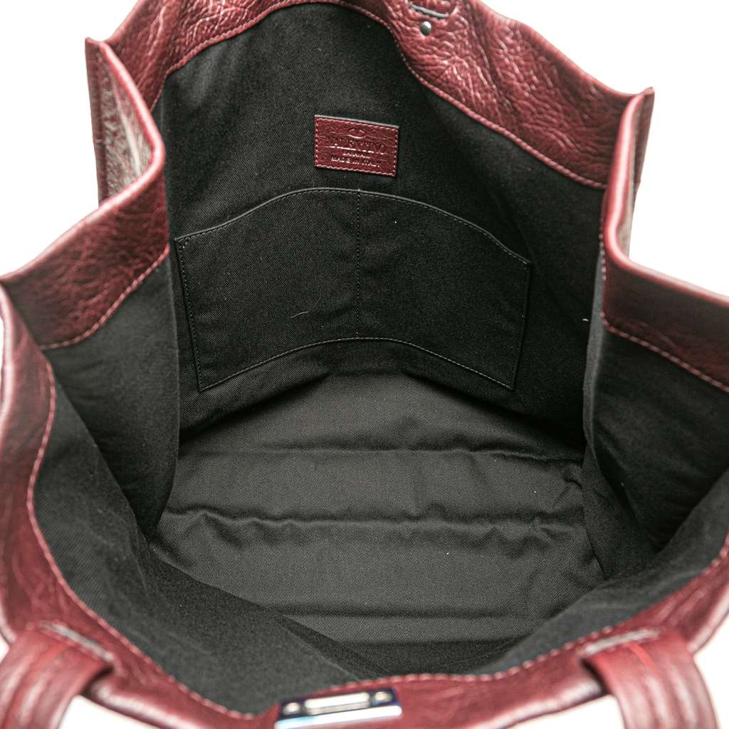 Valentino Leather Rockstud Turnlock Tote - 4