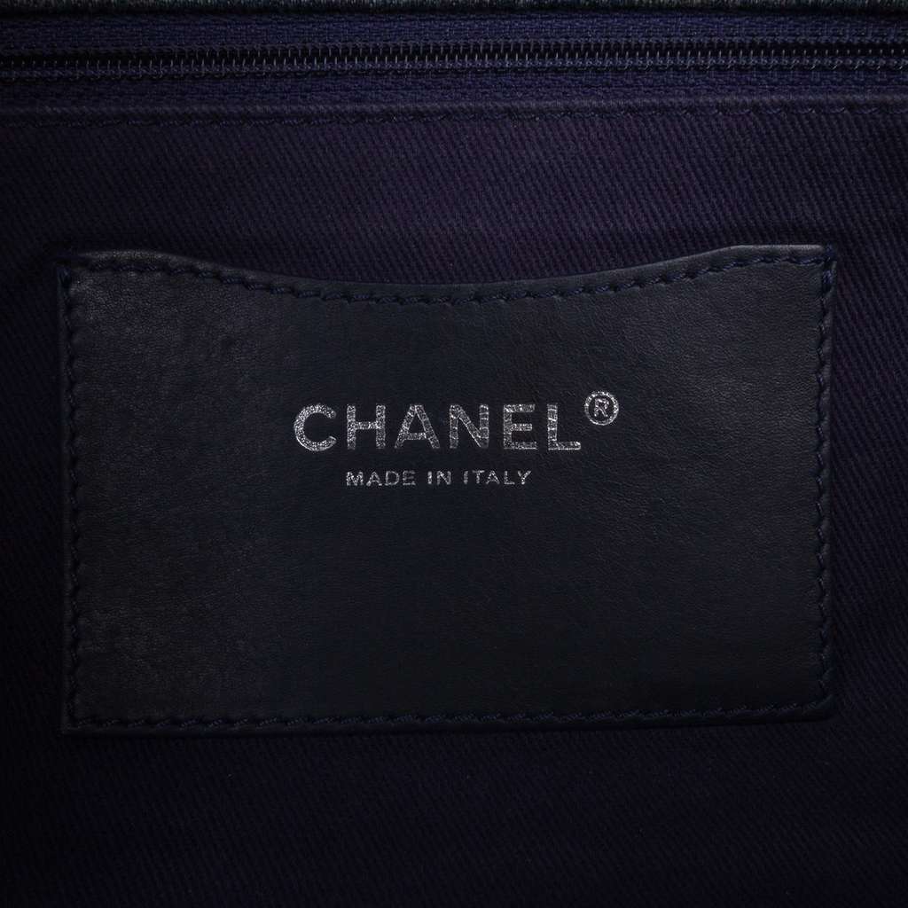 Chanel Large Embroidered Denim Camellia Flap - 5