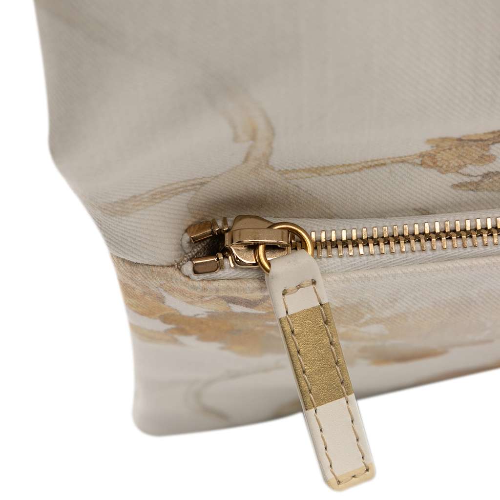 Chanel XL Printed Canvas and Striped Lambskin Foldover Clutch - Image 11