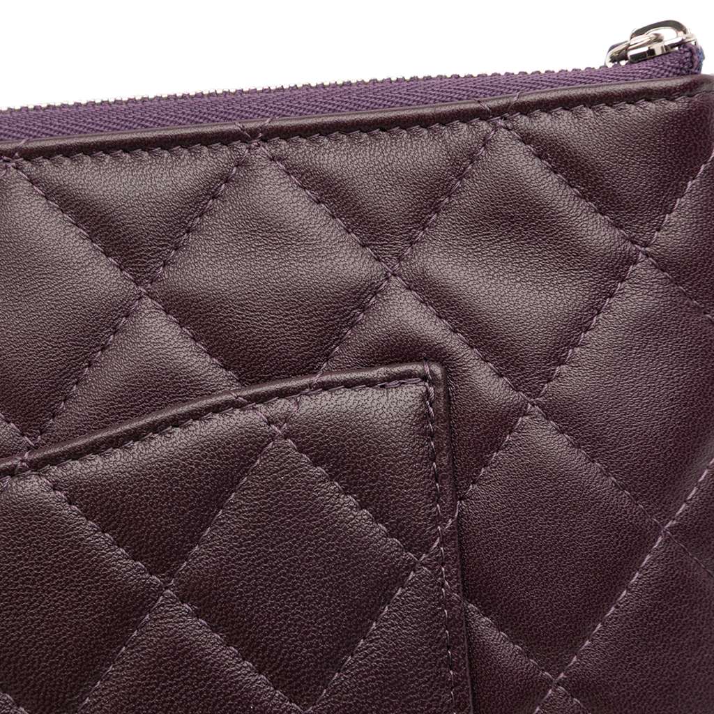 Chanel CC Quilted Lambskin Double Zip Clutch - Image 14