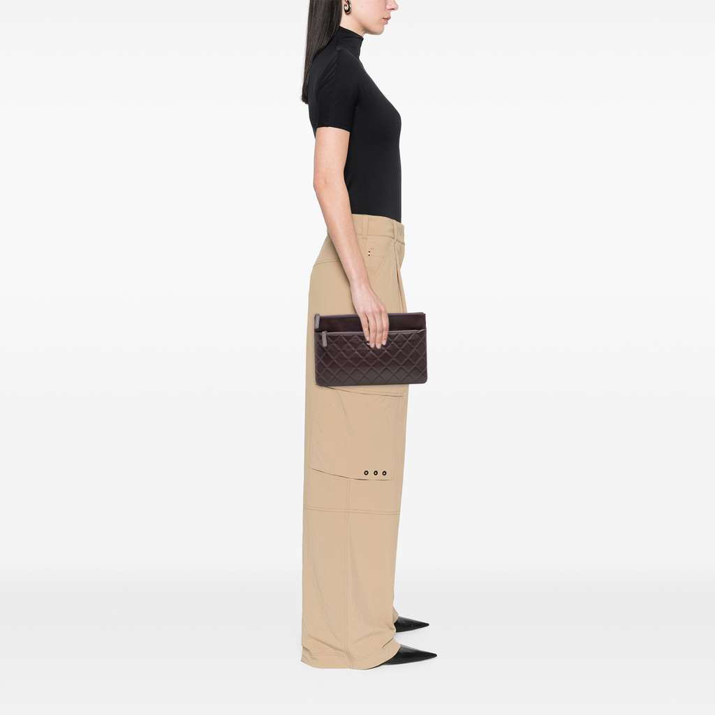 Chanel CC Quilted Lambskin Double Zip Clutch - Image 15