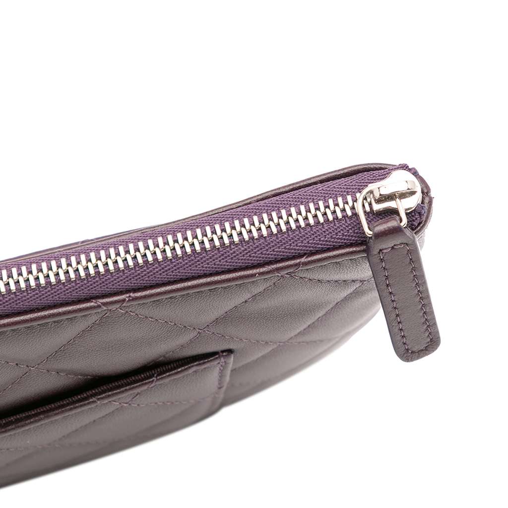 Chanel CC Quilted Lambskin Double Zip Clutch - Image 10