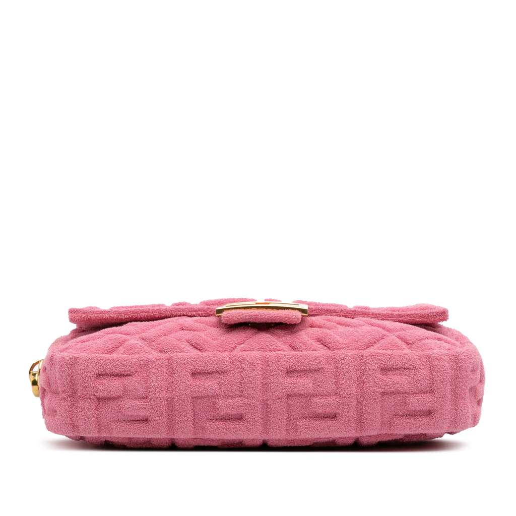Fendi Zucca Embossed Terry Cloth Baguette Satchel - Image 6