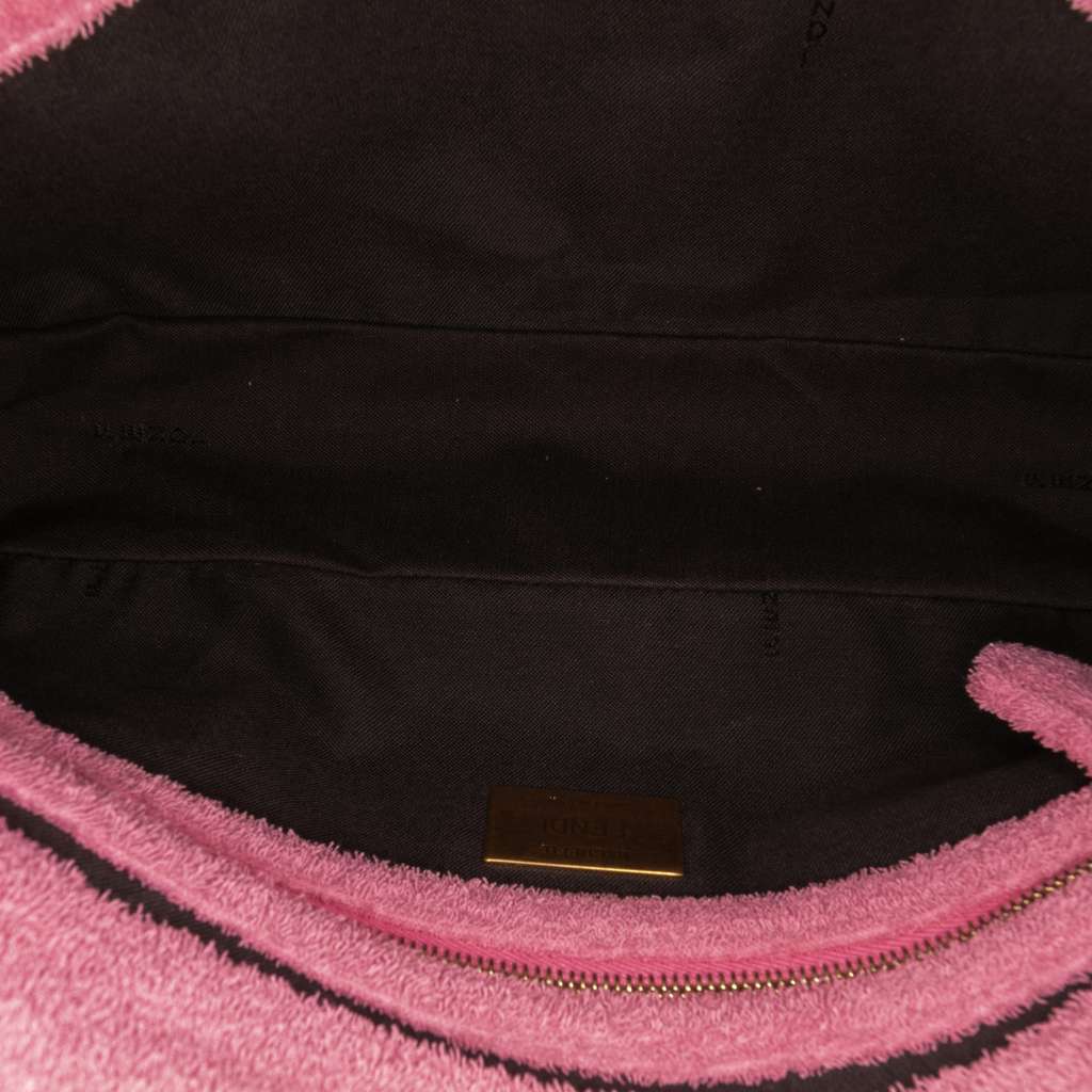 Fendi Zucca Embossed Terry Cloth Baguette Satchel - 4