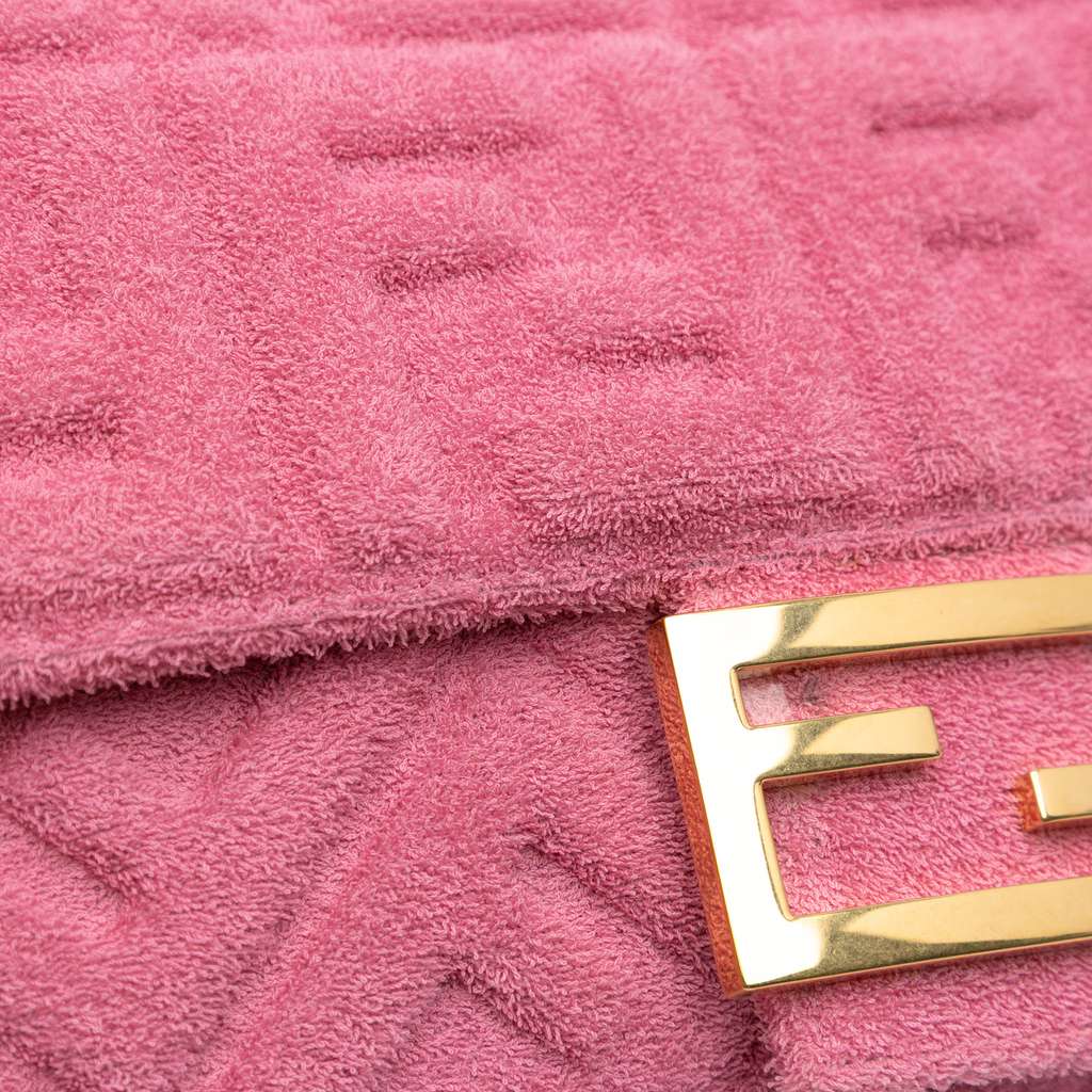 Fendi Zucca Embossed Terry Cloth Baguette Satchel - Image 10