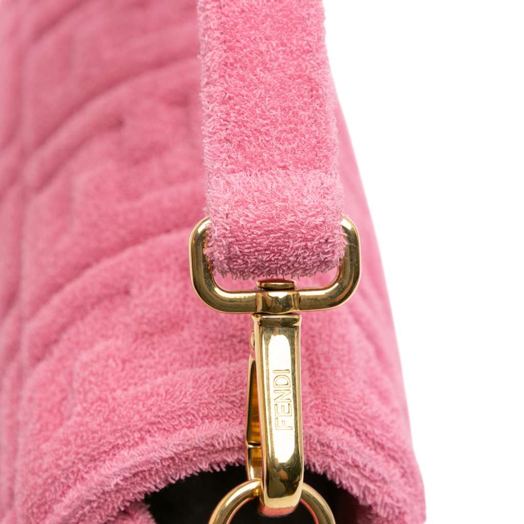 Fendi Zucca Embossed Terry Cloth Baguette Satchel - Image 11