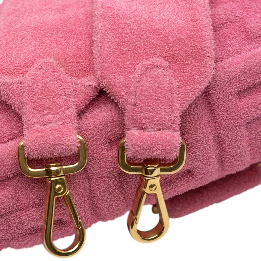 Fendi Zucca Embossed Terry Cloth Baguette Satchel - Image 12