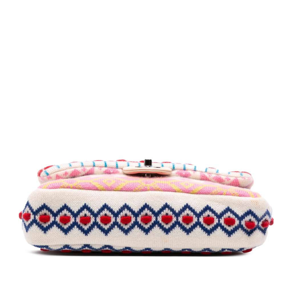 Chanel Medium Classic Multicolor Cashmere Knit Single Flap - 3