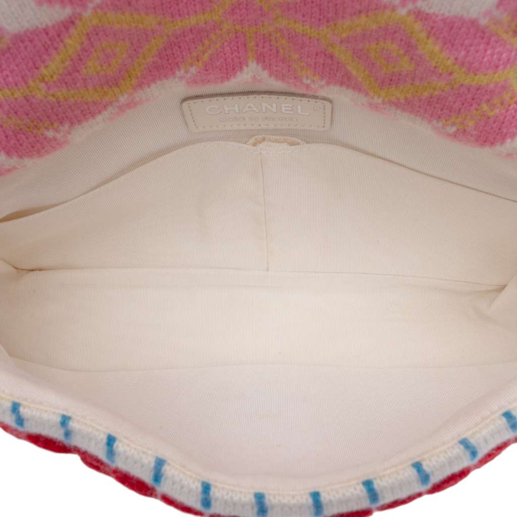 Chanel Medium Classic Multicolor Cashmere Knit Single Flap - 4