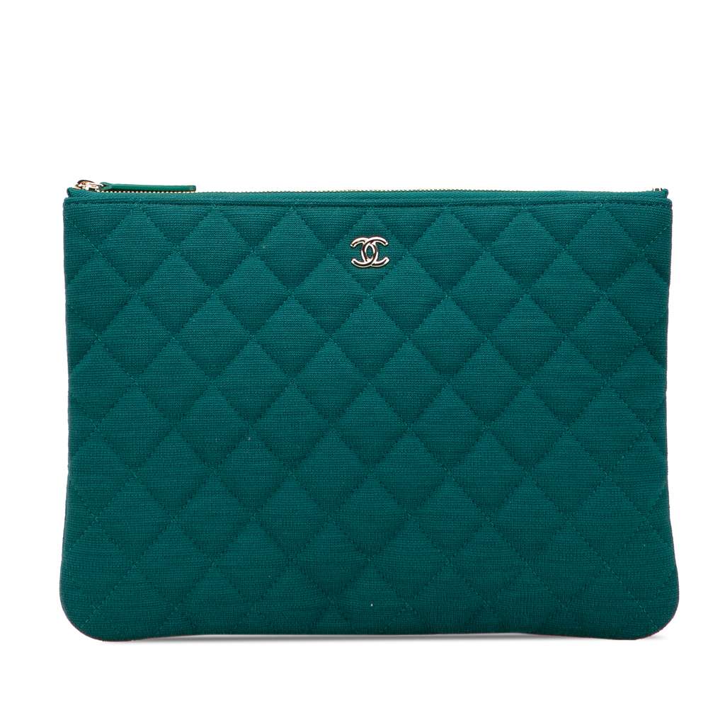 Chanel Medium Quilted Jersey O Case Clutch
