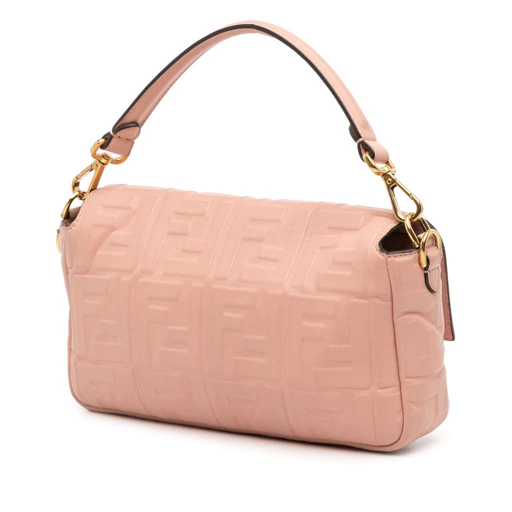 Fendi Zucca Embossed Leather Baguette Satchel - Back view