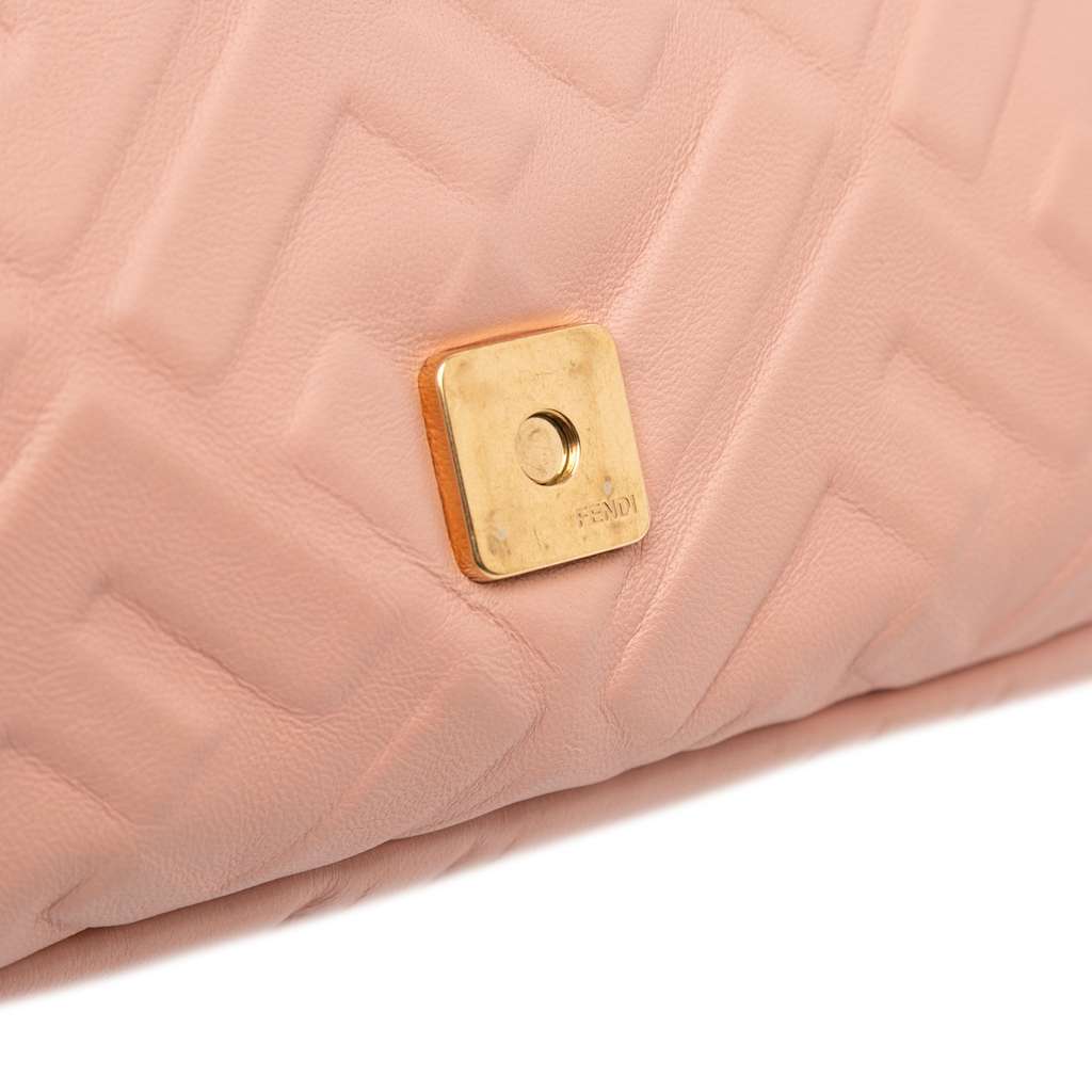 Fendi Zucca Embossed Leather Baguette Satchel - Image 13