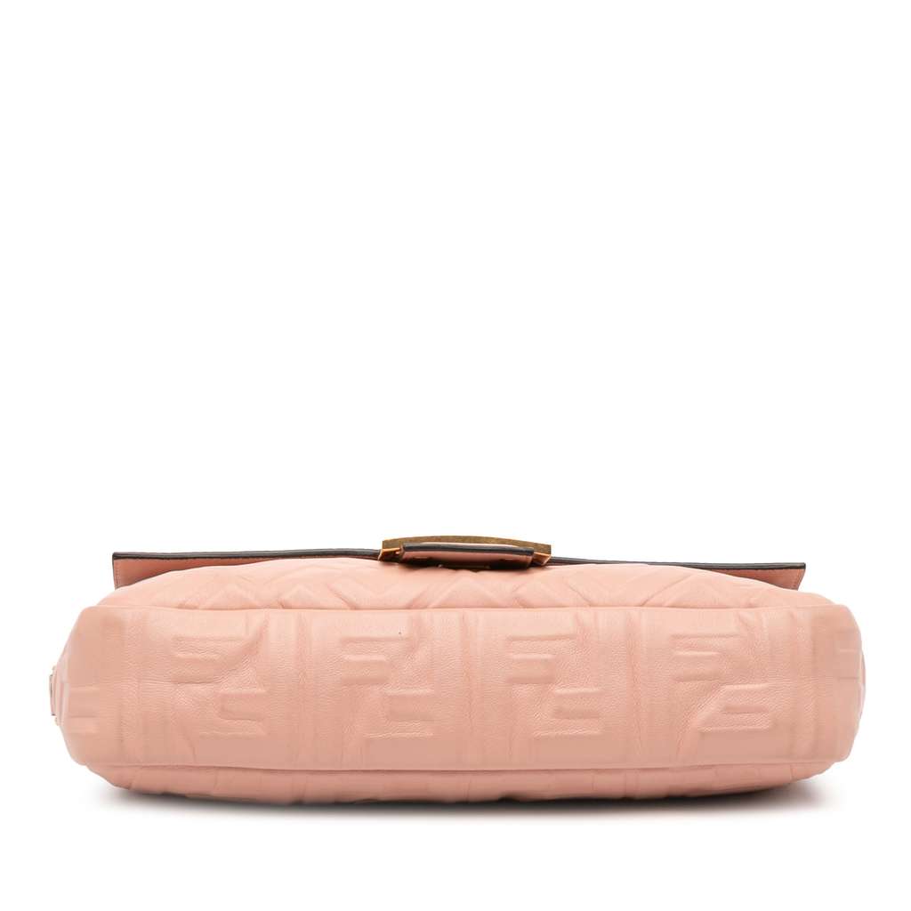 Fendi Zucca Embossed Leather Baguette Satchel - Image 6