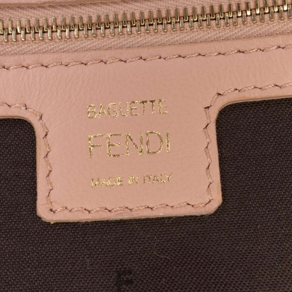 Fendi Zucca Embossed Leather Baguette Satchel - Side view