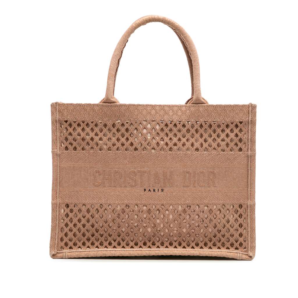 Dior Medium Embroidered Mesh Book Tote