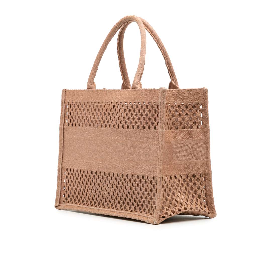 Dior Medium Embroidered Mesh Book Tote - Back view