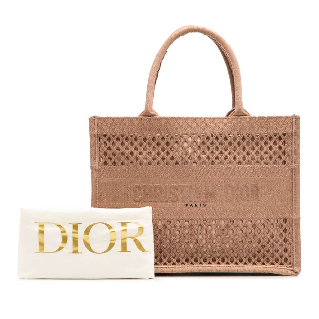 Dior Medium Embroidered Mesh Book Tote - Image 14