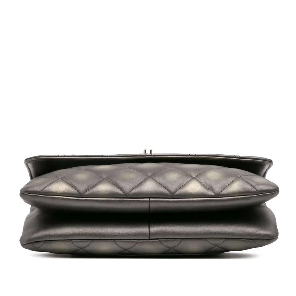 Chanel Quilted Metallic Lambskin Trendy CC Flap Grey Leather Very good - Inside View