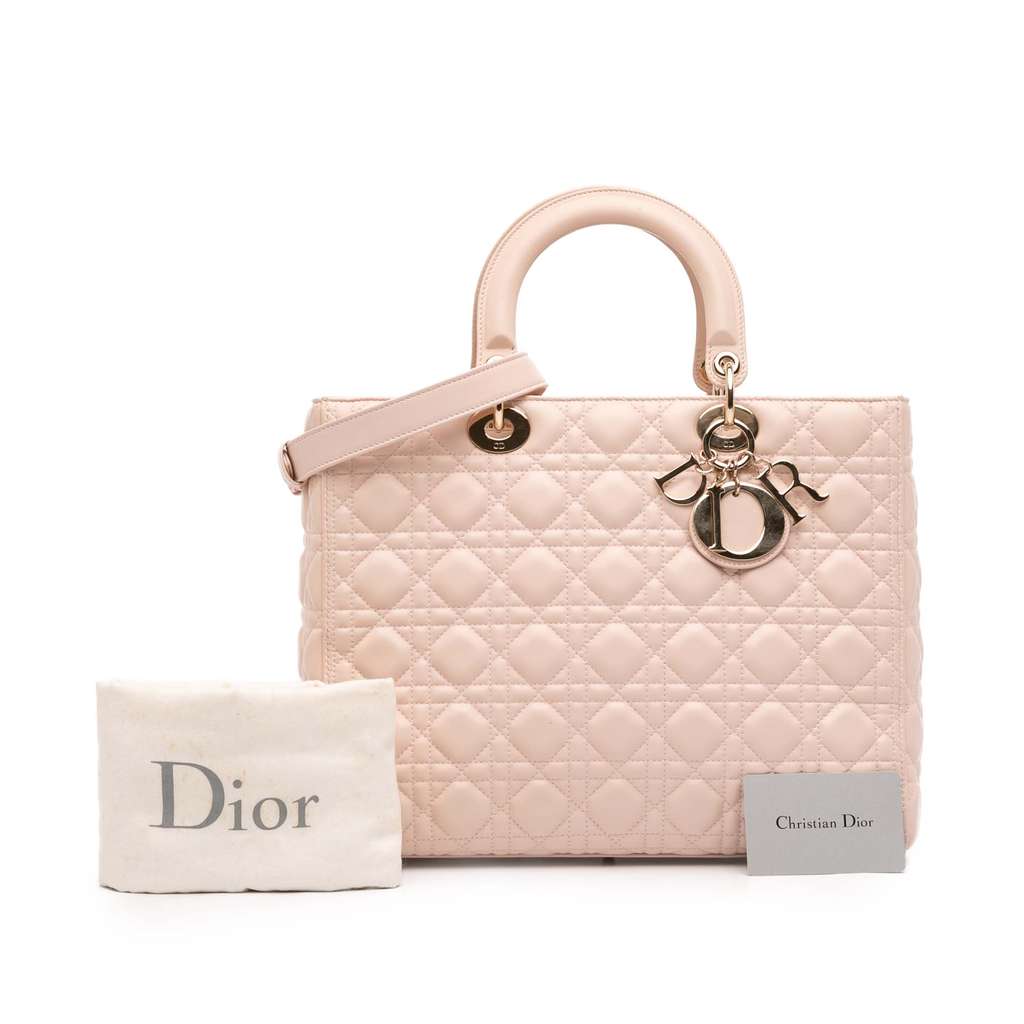 Dior Large Lambskin Cannage Lady Dior - Image 14