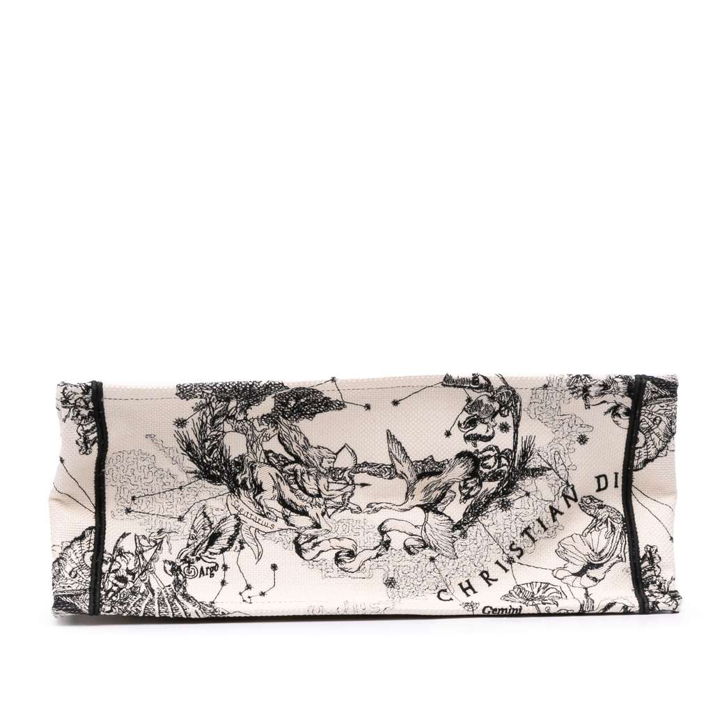 Dior Large Canvas Embroidered Zodiac Toile De Jouy Book Tote - Image 6