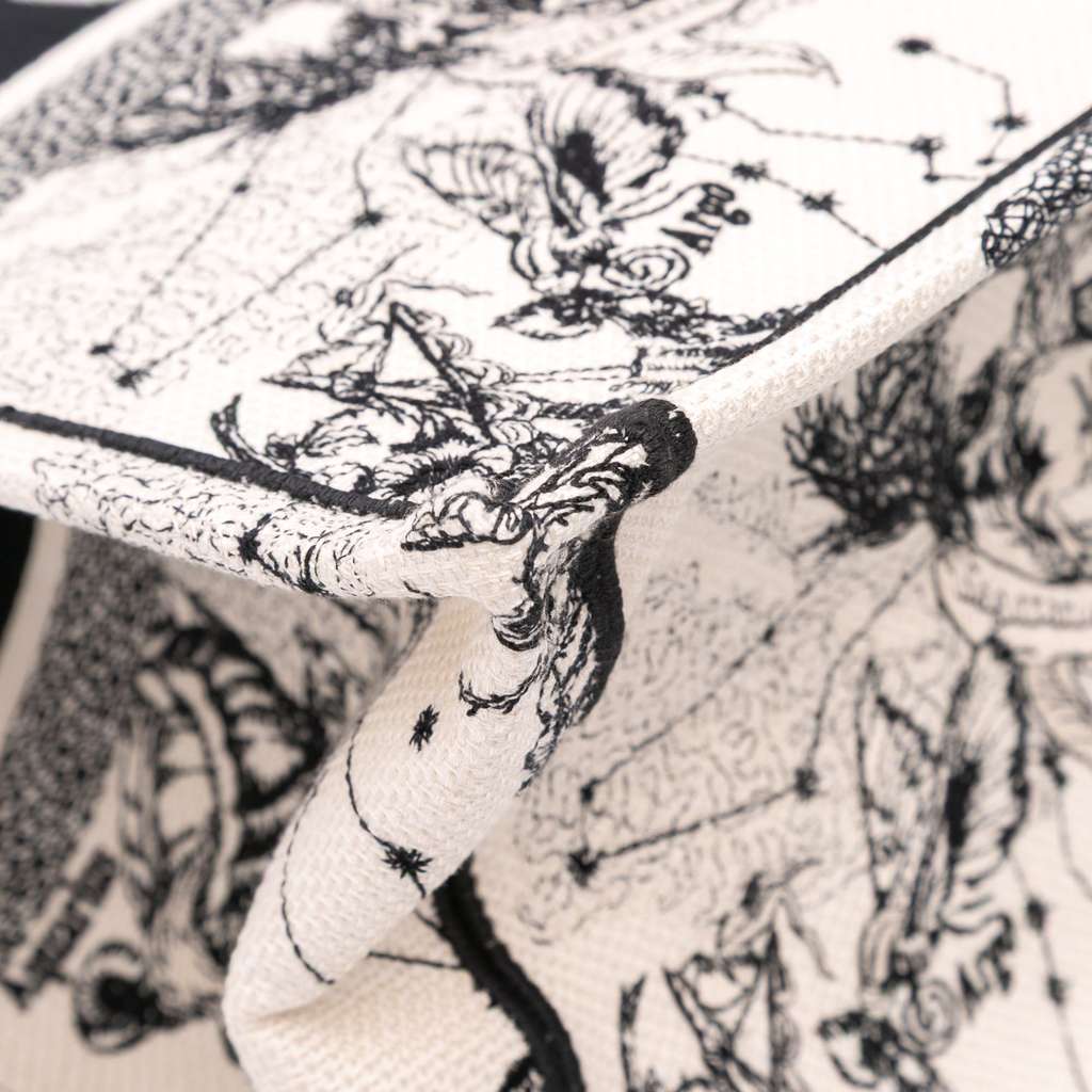 Dior Large Canvas Embroidered Zodiac Toile De Jouy Book Tote - Image 10
