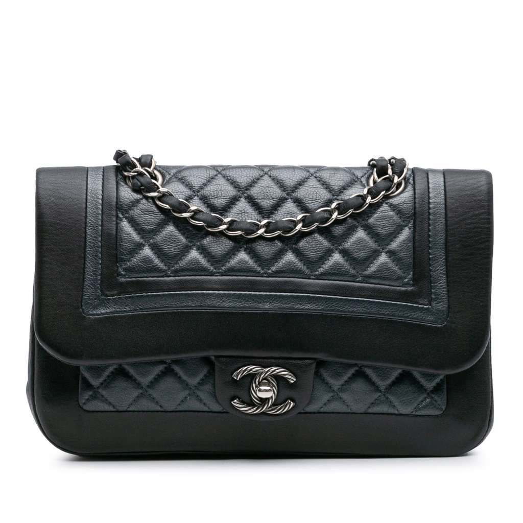 Chanel Medium Bicolor Quilted Calfskin Flap