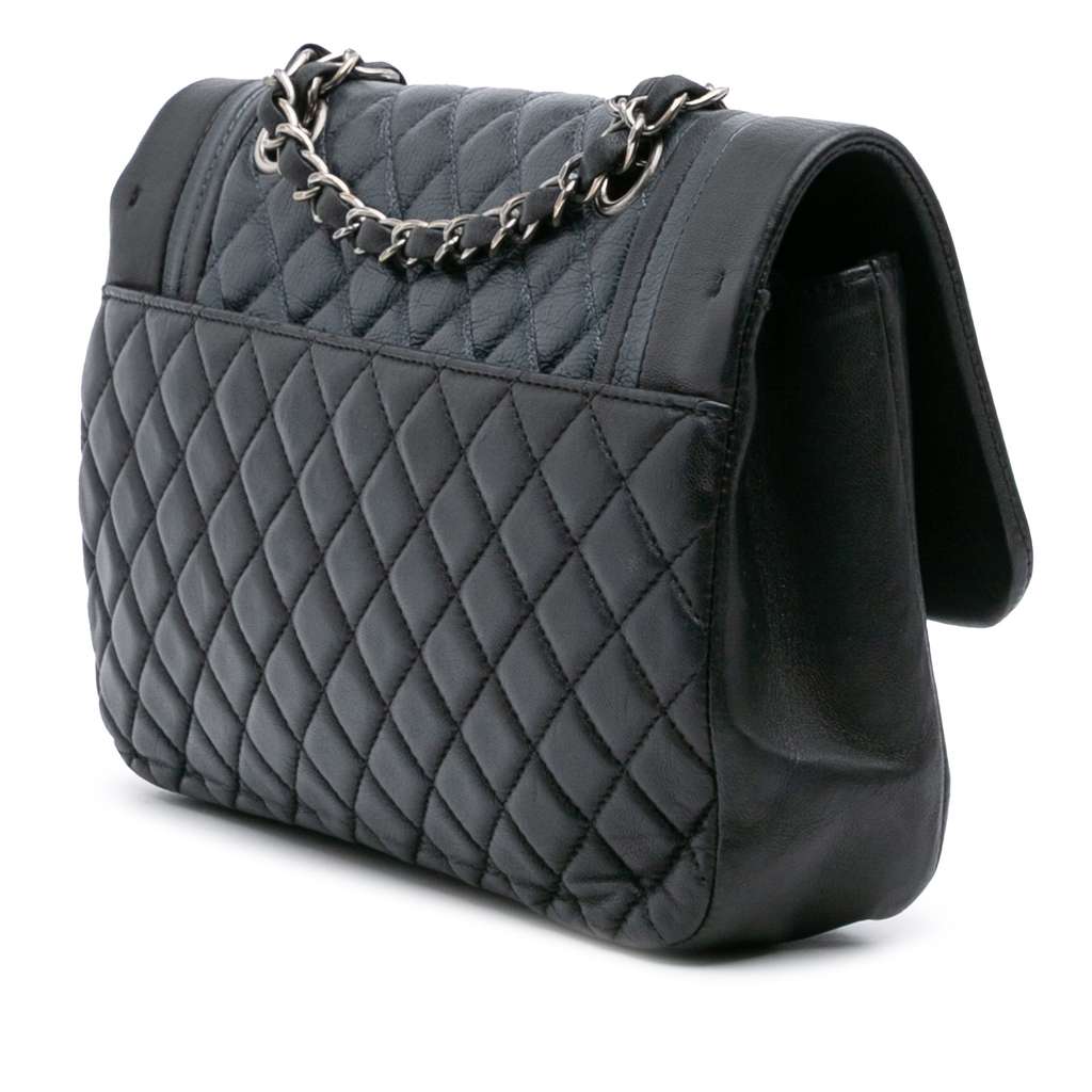 Chanel Medium Bicolor Quilted Calfskin Flap - Back view