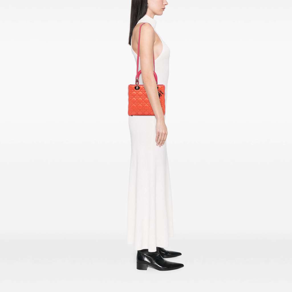 Dior Medium Bicolor Lambskin Cannage Lady Dior - Image 16