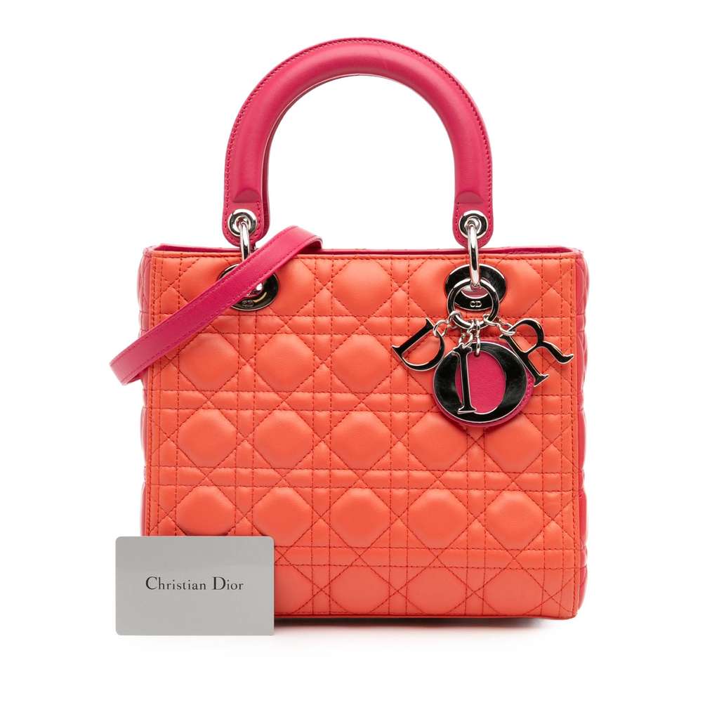 Dior Medium Bicolor Lambskin Cannage Lady Dior - Image 17