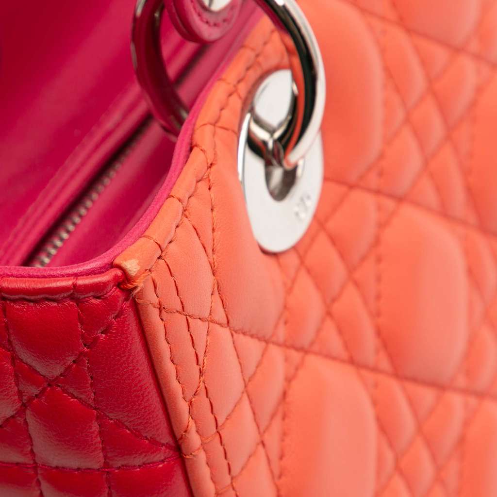 Dior Medium Bicolor Lambskin Cannage Lady Dior - Image 12