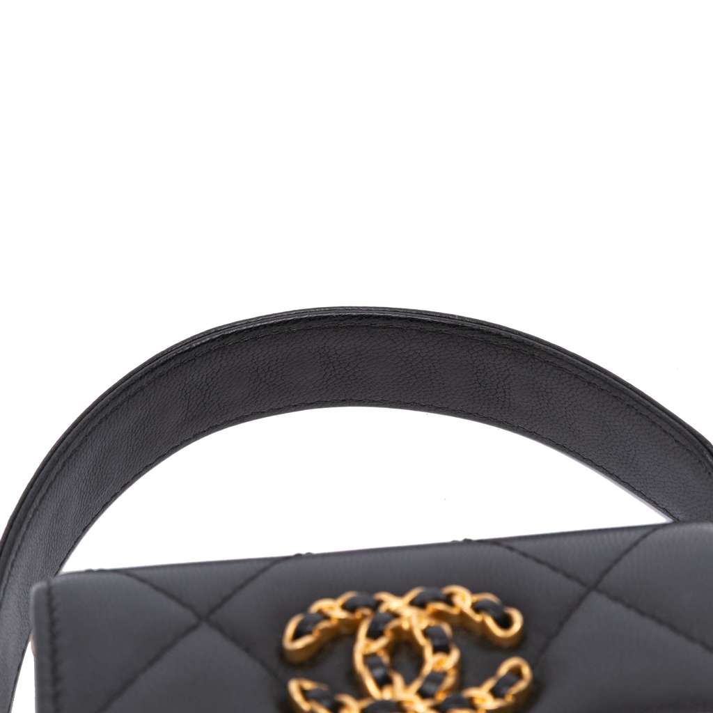 Chanel Lambskin 19 Flap Coin Purse With Chain - Detail 2