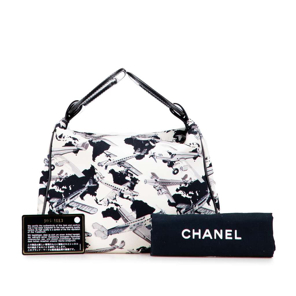 Chanel Printed Canvas Coco Airline Handbag - Image 13