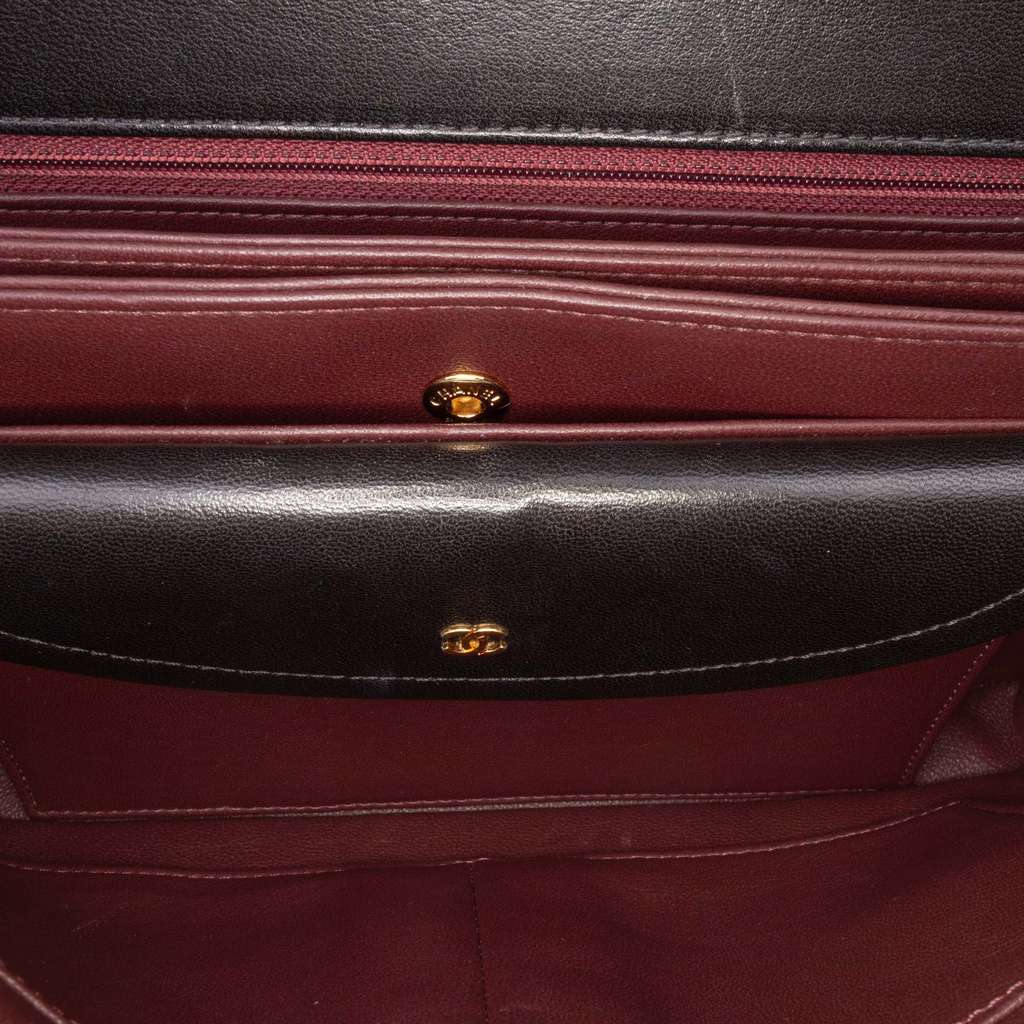 Chanel Diagonal Quilted Lambskin CC Signature Flap - Side view